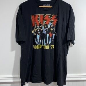 Kiss‎ shirt world tour 1971 3xl 100% cotton rock tee unisex